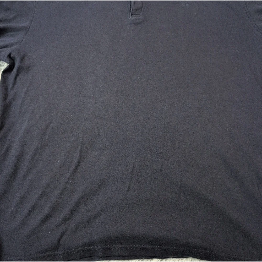 Calvin Klein Shirt Mens L Blue Polo Golf Logo CK Athletic Preppy Casual Comfort